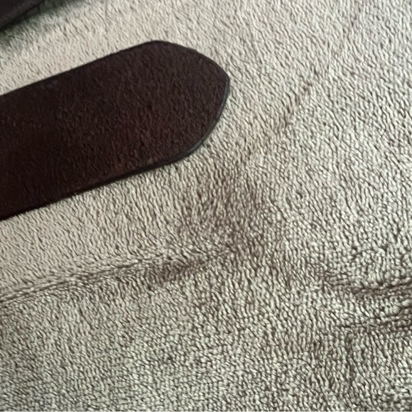 Silpada Classic Flower Silver Buckle Brown Italian Leather Belt size Large - Picture 13 of 13